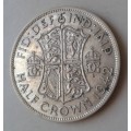 1942 British silver half crown in XF
