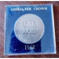 Scarce 1968 Gibraltar crown in perspex case (mintage: 40000)