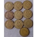 Lot of x10 republic 1/2c coins (1963)
