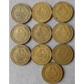 Lot of x10 republic 1/2c coins (1961)