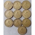 Lot of x10 republic 1/2c coins (1962)