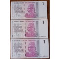 2007 Zimbabwe uncirculated $1