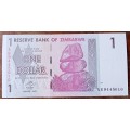 2007 Zimbabwe almost uncirculated plus $1