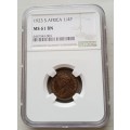 Scarce 1923 union 1/4 Penny NGC MS61 BN (1st issue)