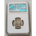 1960 Union silver shilling NGC MS63
