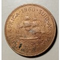 1960 Union uncirculated 1/2 Penny with some toning