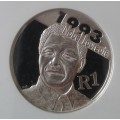 Scarcer 2007 Mandela silver R1 NGC MS65 (1993 Nobel Laureate)