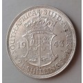 1943 Union silver 2 1/2 Shillings in top grade
