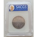 1896 ZAR Kruger silver 2 1/2 Shillings SACGS XF- Toned