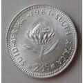 1961 Republic silver 2 1/2c in lustrous uncirculated.