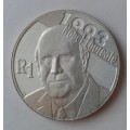 Scarce 2007 de Klerk uncirculated silver R1 in pouch with certificate (mintage: 882)