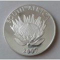 Scarce 2007 de Klerk uncirculated silver R1 in pouch with certificate (mintage: 882)