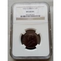 Scarce 1923 union 1/2 Penny NGC MS64 BN (1st issue)