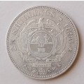 1895 ZAR Kruger silver 2 1/2 Shillings in VF