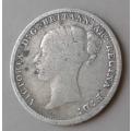 1887 British sterling silver threepence