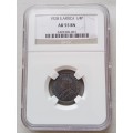 Scarcer 1928 union 1/4 Penny NGC AU55 BN