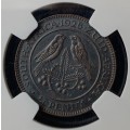 Scarcer 1928 union 1/4 Penny NGC AU55 BN