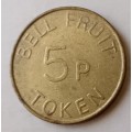 Vintage British Bell Fruit 5P gaming token