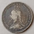 1890 British sterling silver threepence