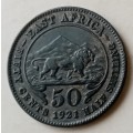 Nice 1921 East Africa silver 50c