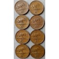 Lot of x8 republic 1965 2c coins