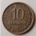 1936 Mozambique 10 Centavos in VF