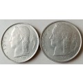 1973 and 1976 Belgium 1 Franc