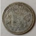 Well circulated 1913 Netherlands East Indies silver 1/10 Gulden