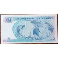 1994 Zimbabwe uncirculated $2  (Long neck watermark)