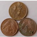 Lot of x3 republic bronze coins