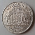 1942 S Australia sterling silver Florin (2 Shillings)