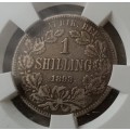 Scarce 1893 ZAR Kruger silver shilling SANGS VF20