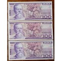 1982 Mexico 100 Pesos note in crisp AU+
