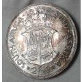 1952 Union proof silver 2 1/2 Shillings with iridescent toning