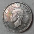 Nice 1952 union proof silver sixpence with iridescent toning