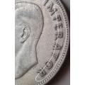 1945 Union silver 2 1/2 Shillings in VF+ with big die crack