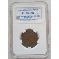 1929 Union 1/2 penny SANGS AU55 BN