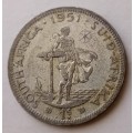 1951 Union silver shilling as per images