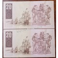 1984 GPC de Kock R20 note set in sequence (AU+)