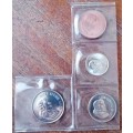 Set of x4 proof 1965 coins (20c-2c) in sleeve