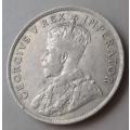 1924 Union silver 2 Shillings in XF