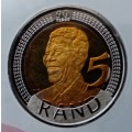 2008 Mandela 90th bday proof `Mirrored Rand` R5 ANACS PR68 DCAM
