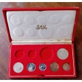 Partial 1968 proof set in red box (50c-1c) `Pres.Swart`