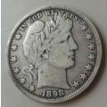 1898 USA silver Barber half dollar