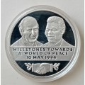 1994 Mandela/de Klerk S.A 25 PAX proof silver medal in case incl.coa