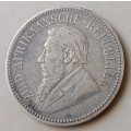 Scarcer 1892 ZAR Kruger silver 2 1/2 Shillings in VF (low mintage)