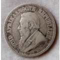 Scarce 1893 ZAR Kruger silver 2 1/2 Shillings