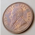 High grade 1898 ZAR Kruger penny in AU+