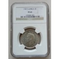 Scarcer 1947 union proof silver 2 Shillings NGC PF65 (mintage 2600)