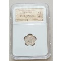 1934 Southern Rhodesia sterling silver threepence SANGS XF40